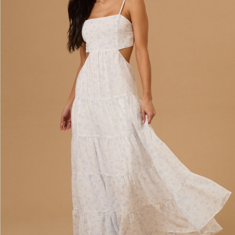Altar'd State Fiona Floral Cutout Maxi Dress